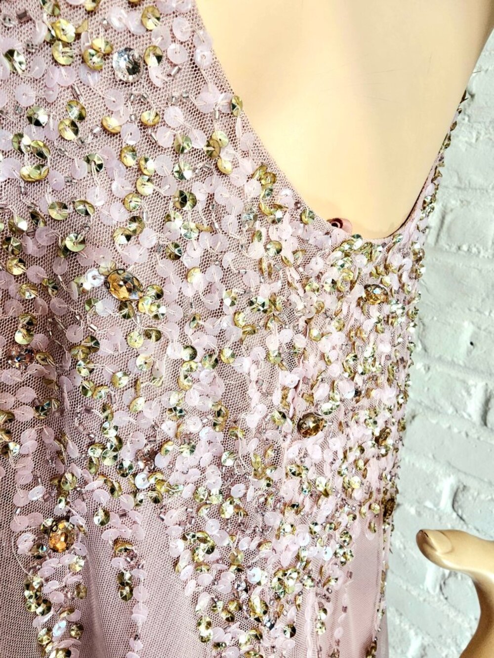 Mac Duggal Blush Beaded One Shoulder Gown Size 14 — As-Is - Picture 8 of 17